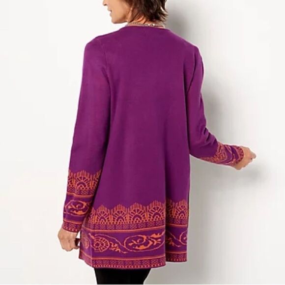 Attitudes by Renee Global Illusions Open Front Cardigan - Picture 3 of 4